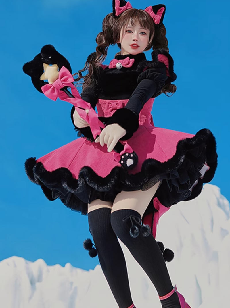 Sweet Girly Ribbon Top + Love Suspender Skirt