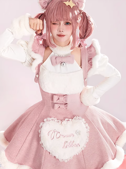 Sweet Girly Ribbon Top + Love Suspender Skirt