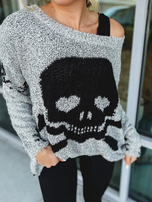 Skull Sweater Gray