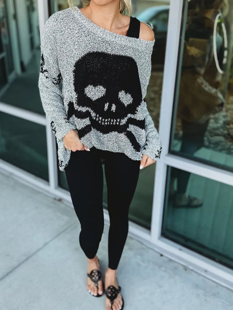 Skull Sweater Gray