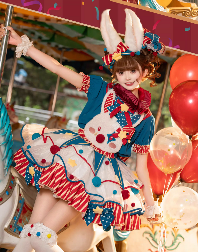 [pre-order] Circus Piero Bunny Dress Set Complete