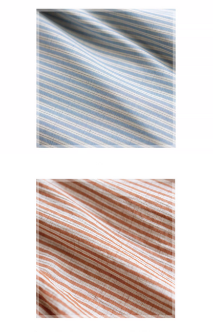 [pre-order] Retro French Classic Cotton & Linen Striped Dress