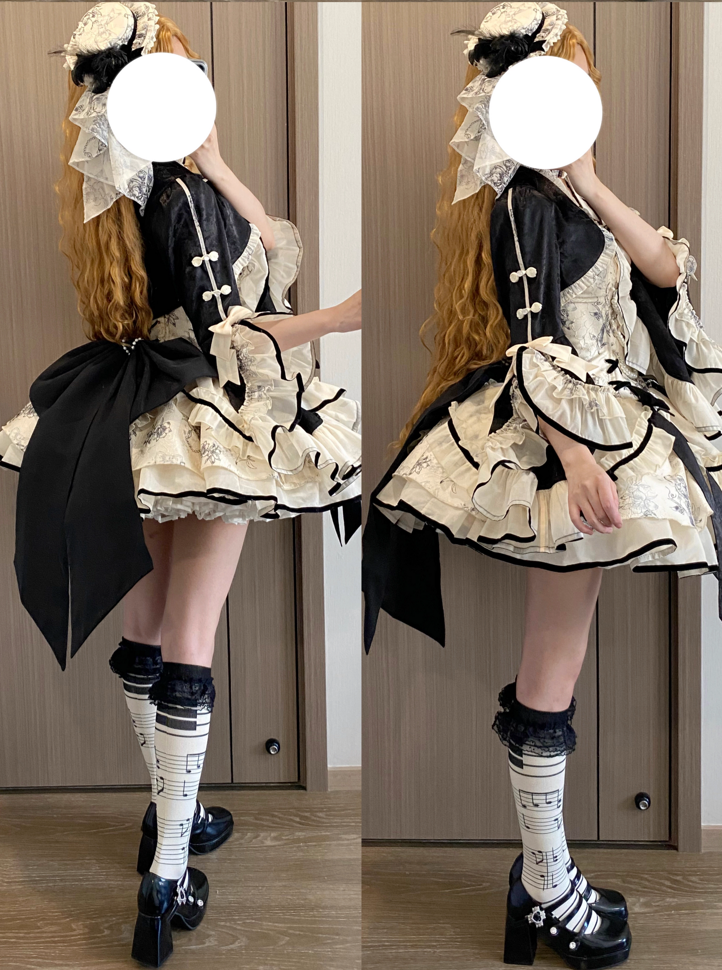 [pre-order] Brandy French Pearl Bustier Dress + Black Jacquard Jacket + Accessories