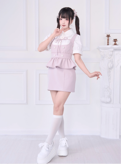 [pre-order] Lace Ribbon Shirt + Sass Dress 2way Sweet & Spicy