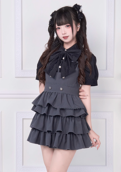 [pre-order] Lace Ribbon Shirt + Sass Dress 2way Sweet & Spicy