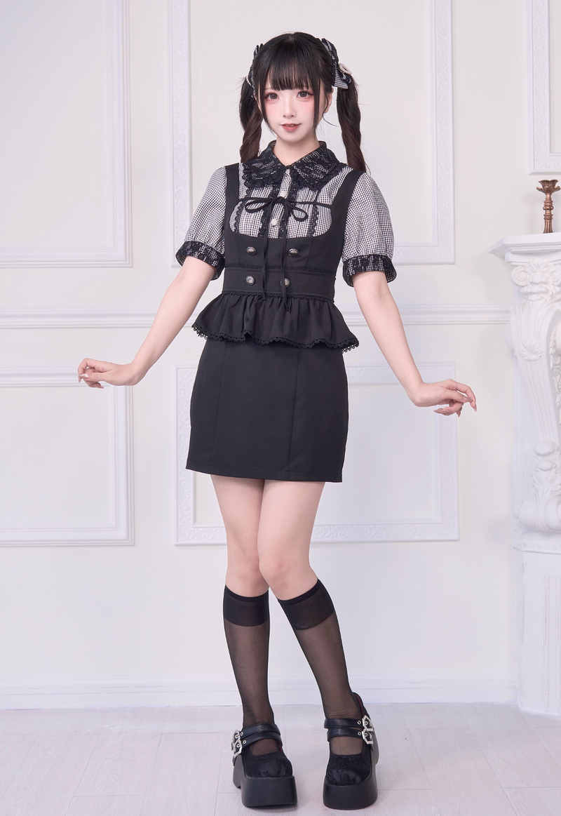 [pre-order] Lace Ribbon Shirt + Sass Dress 2way Sweet & Spicy