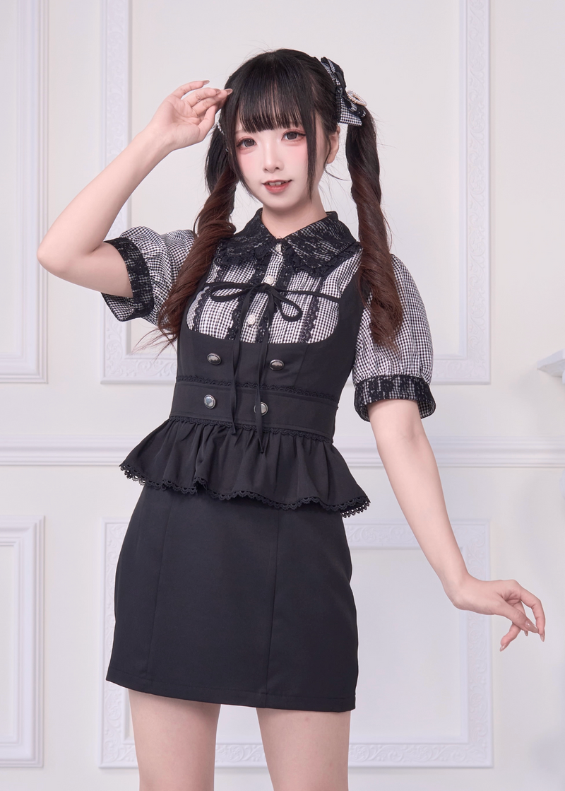 [pre-order] Lace Ribbon Shirt + Sass Dress 2way Sweet & Spicy