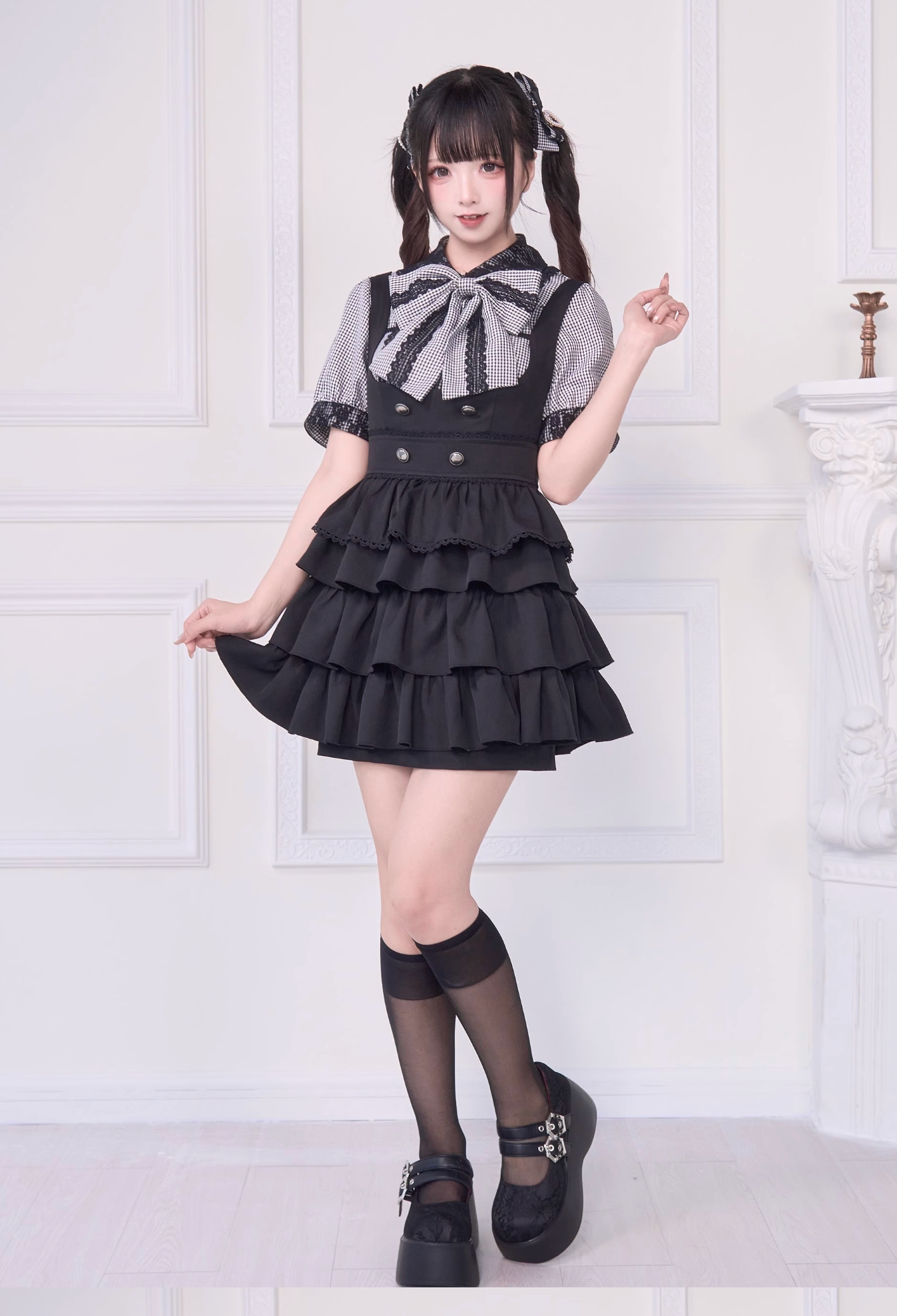 [pre-order] Lace Ribbon Shirt + Sass Dress 2way Sweet & Spicy