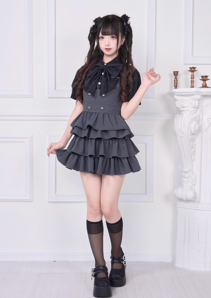 [pre-order] Lace Ribbon Shirt + Sass Dress 2way Sweet & Spicy