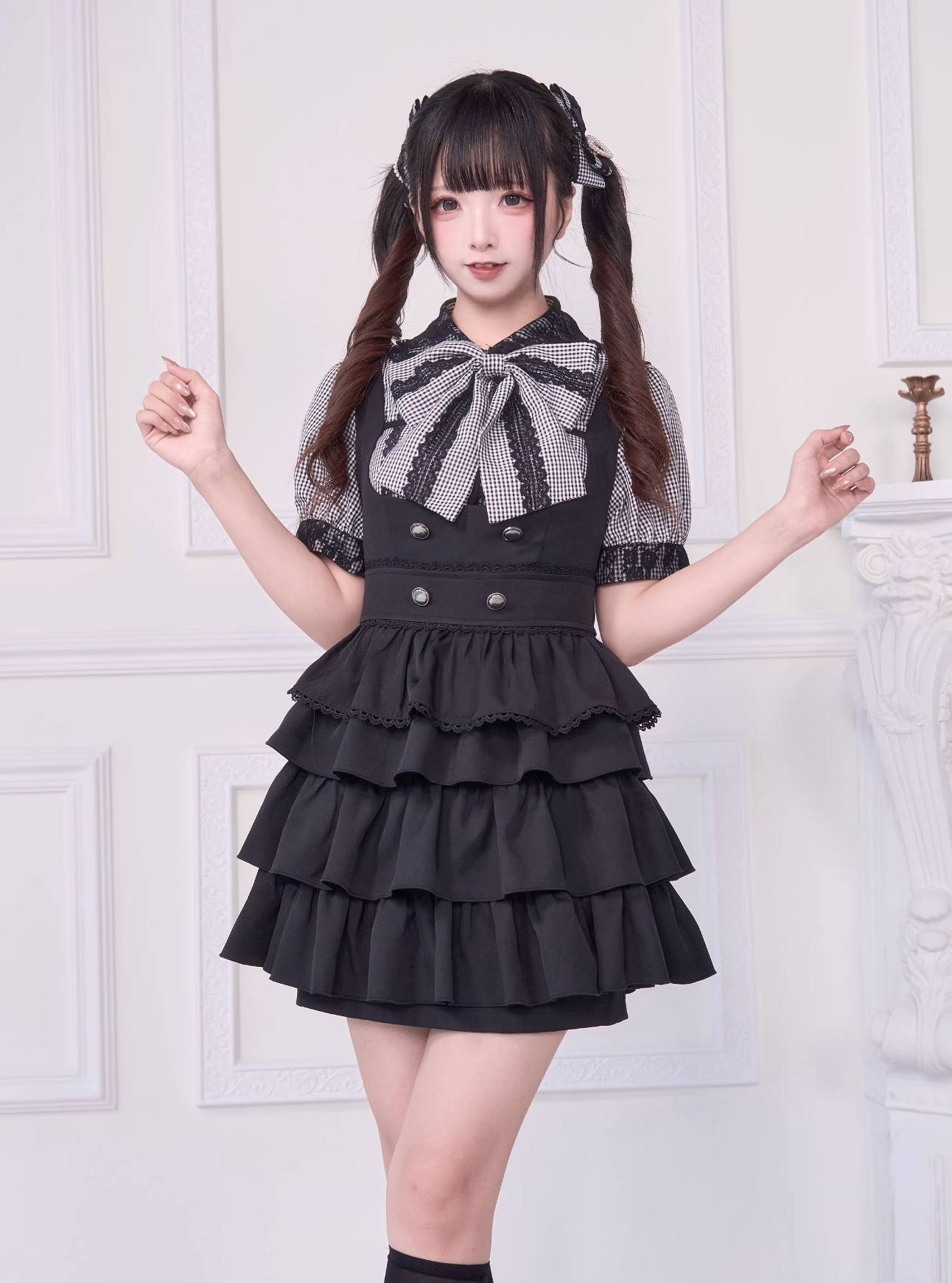 [pre-order] Lace Ribbon Shirt + Sass Dress 2way Sweet & Spicy