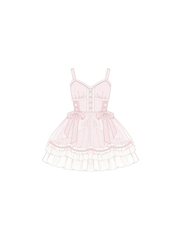 Light Lolita Suspender Dress + Short Shawl