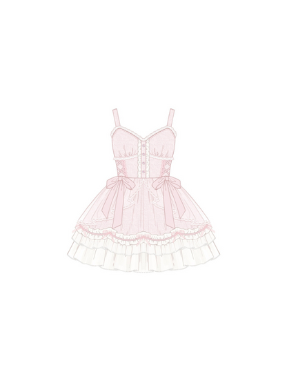 Light Lolita Suspender Dress + Short Shawl