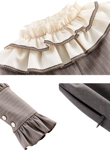 [pre-order] Retro College Lolita Dress + Sweet Ribbon Set