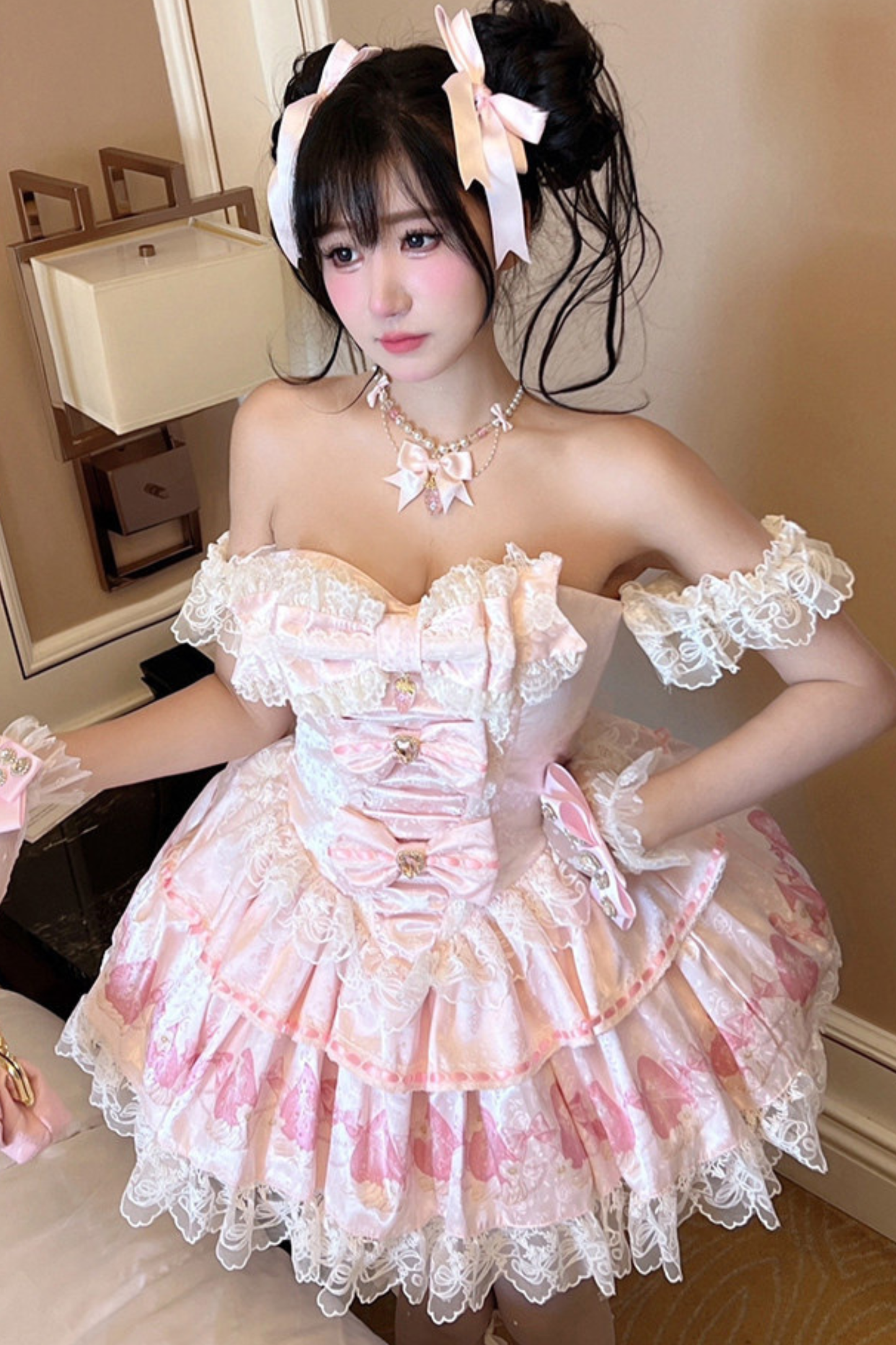 Ribbon Love Strawberry Princess Dress + Skirt
