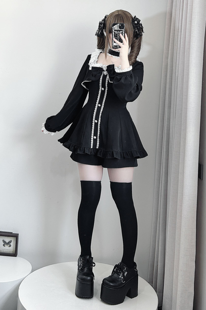 Jirai Flare Fake Two Piece Dress