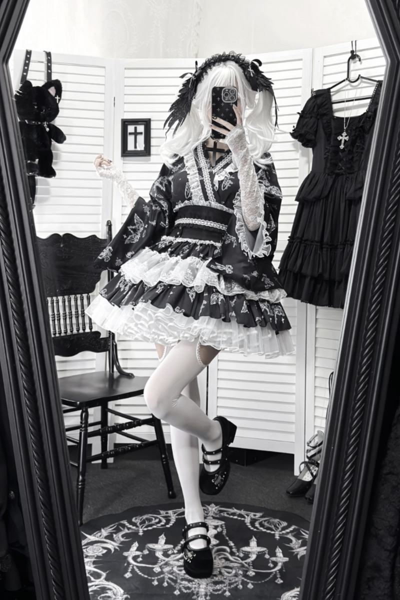 Galaxy Dark Lace Dark Kawaii Yukata