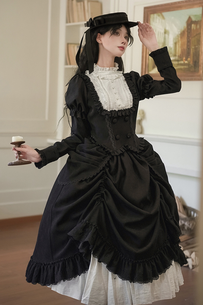 [pre-order] Classic Top + Curtain Skirt + Ribbon Collar + Hat