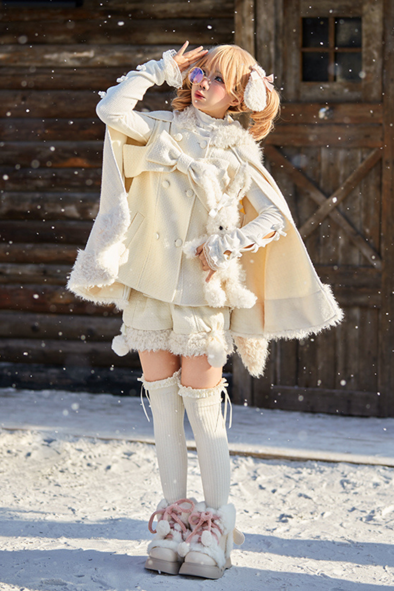 Animal Tweed Coat + Boa Shorts