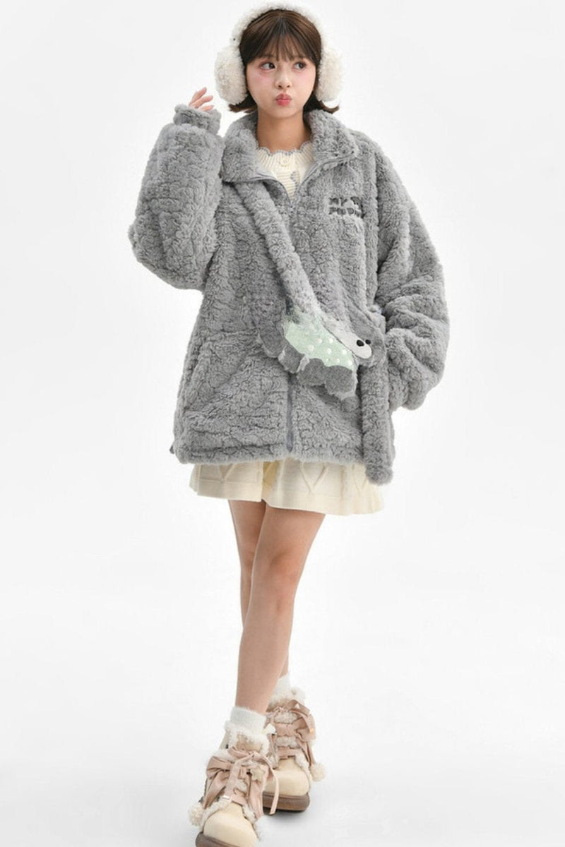 Puppy Design Sweatshirt + Gray Bag