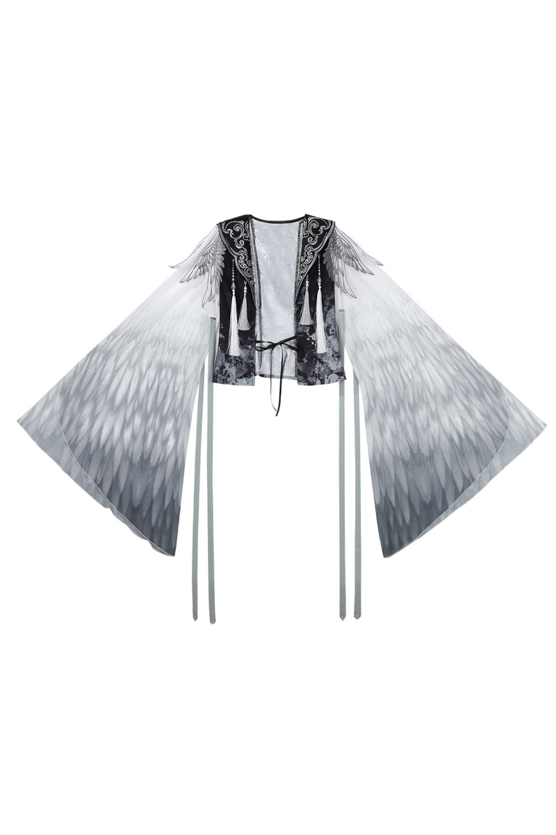 Chinese Big Sleeve Cape + Shirt + Long Skirt + Waist Belt + Chinese Top + Skirt + Camisole Dress + Leg Warmers