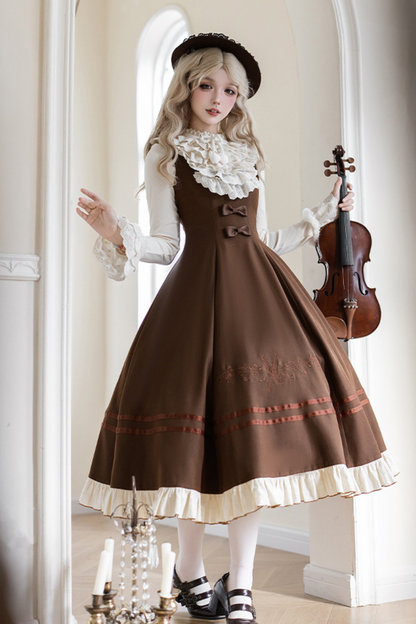 Twin Ruffle Doll Jumperskirt + Top + Ribbon + Hat