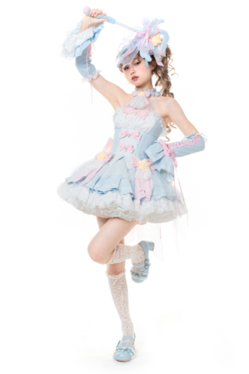 Magic Fairy Sparkling Water Lolita Top + Skirt + Hair Clip + Tail + Magic Stitching