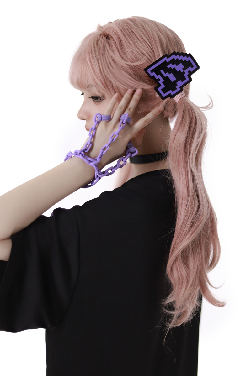 Subculture Loose Oversized T-shirt + Pants + Leg Warmers + Angel Devil Hairpins