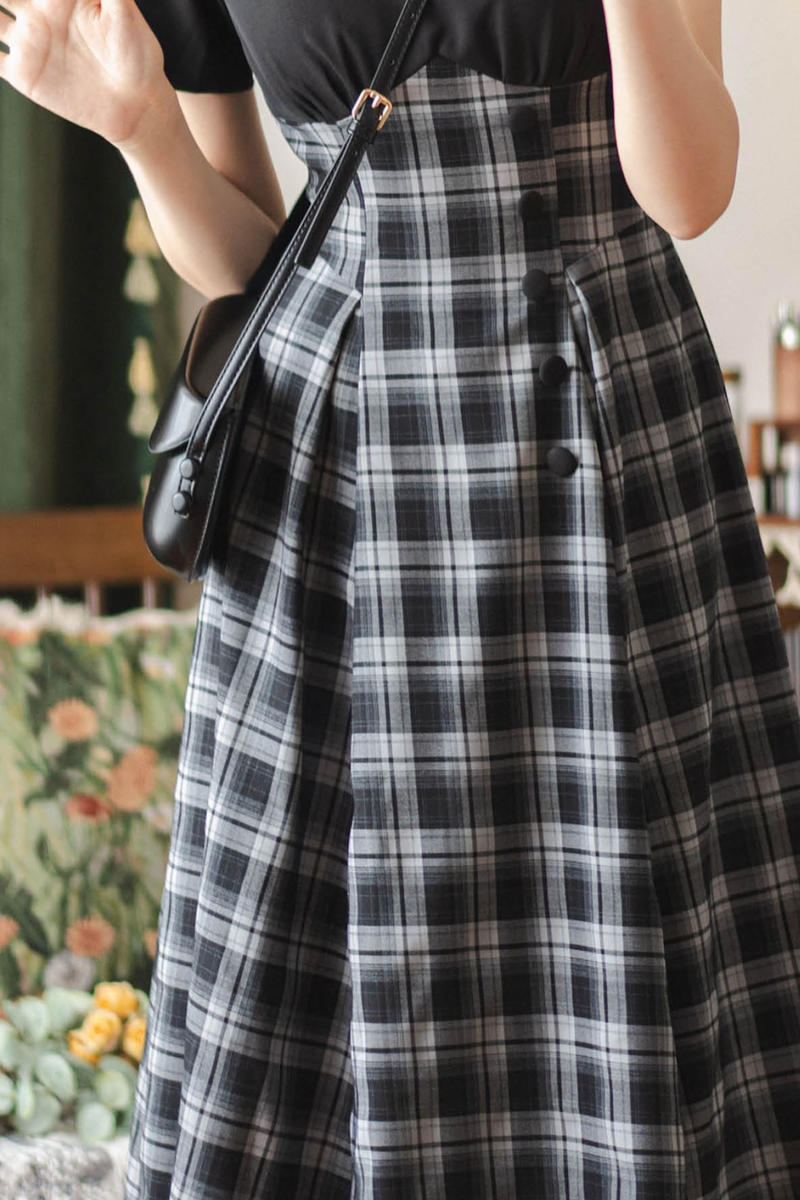 Retro Plaid Lolita Dress