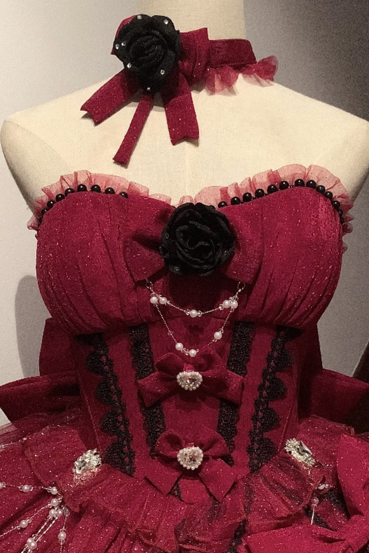 Tube Top Lolita Dress + Sleeves + Head Accessory