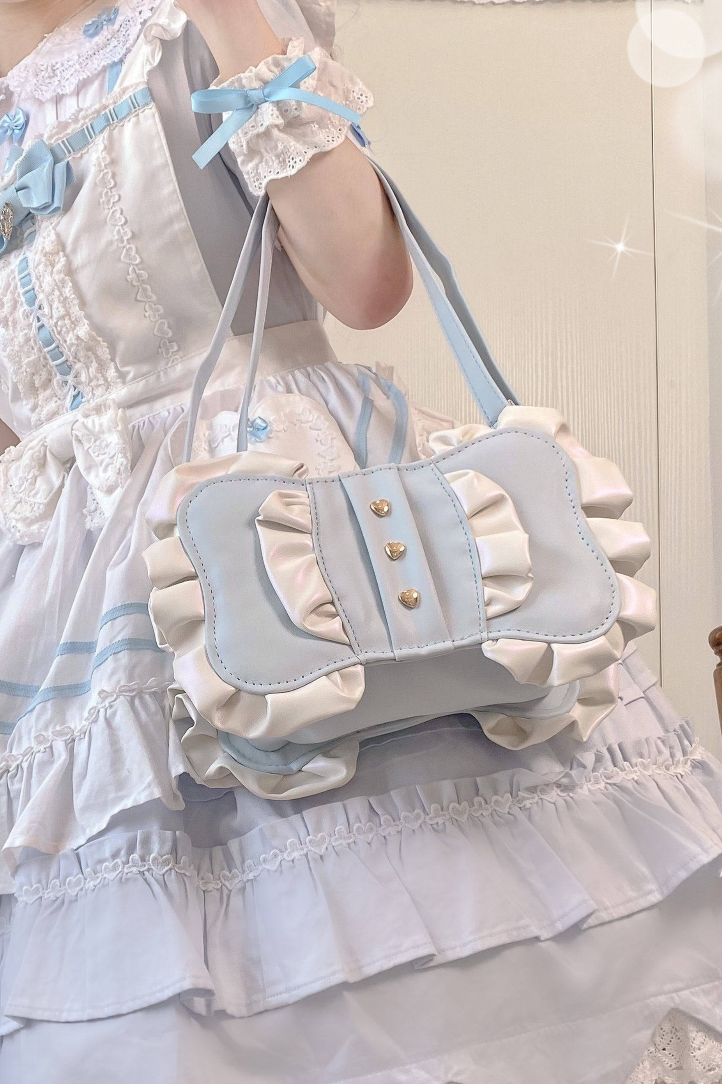 Cream Ribbon Mini Crossbody Bag