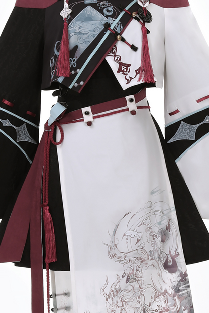 Devil's Chinese-style Jacket + Camisole + Pleated Skirt + Skirt Curtains