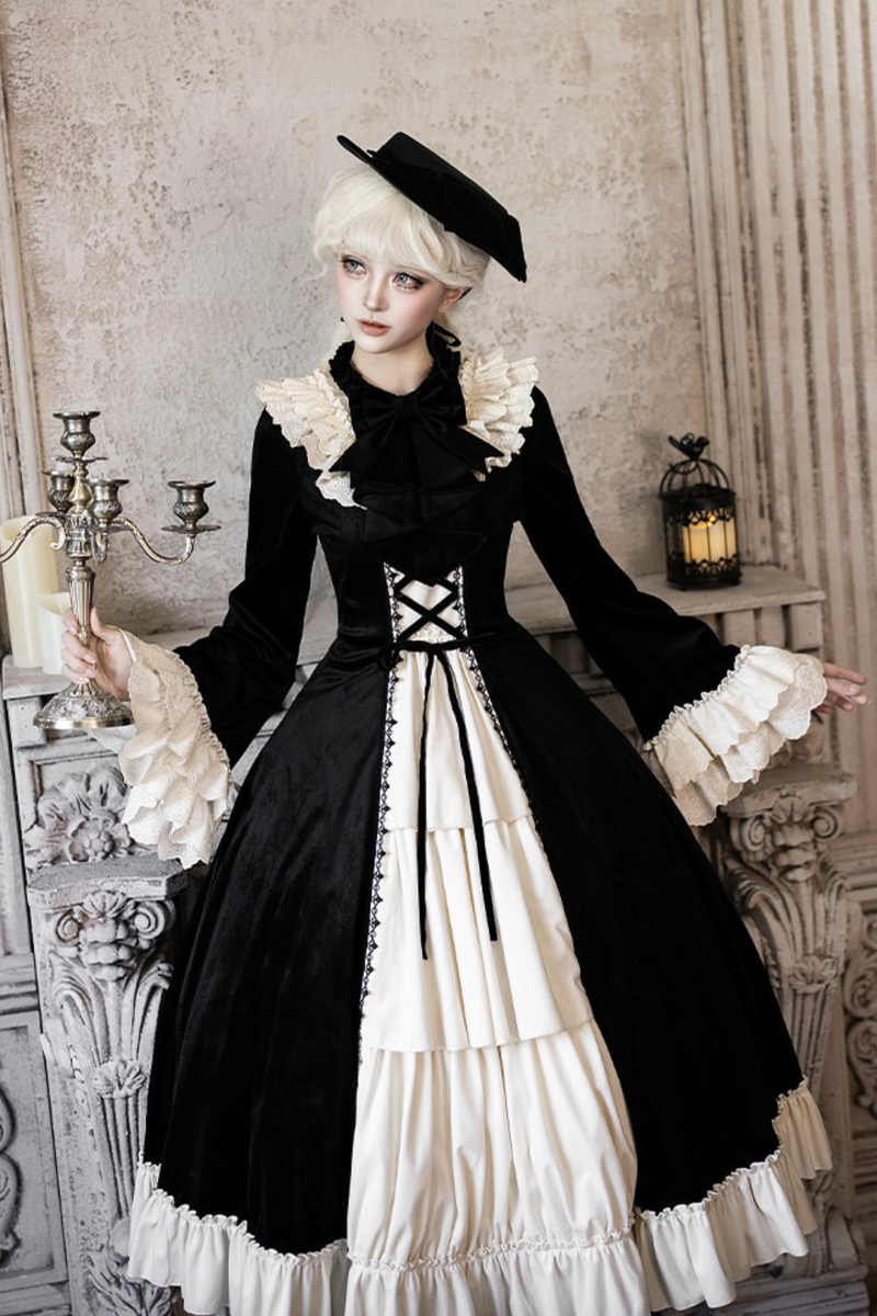 Classical Dress + Collar + Ribbon + Hat