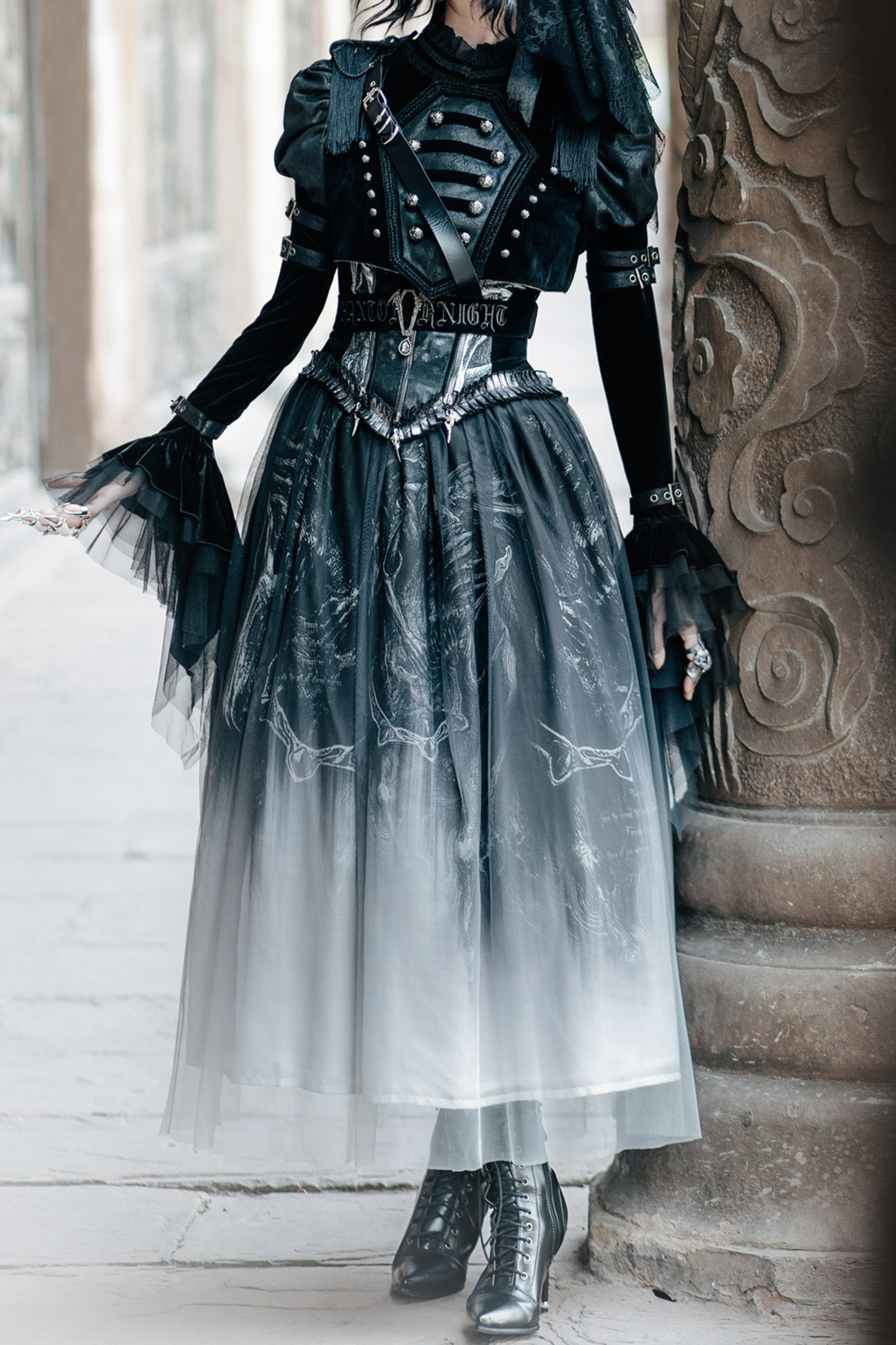 [pre-order Deadline: June 8] Phantom Knight Dark Gothic Military Dress Full Set (jacket + Bustier Top + Skirt)