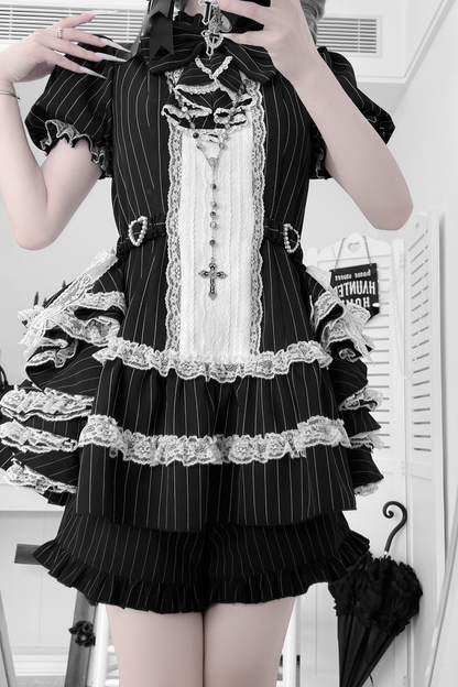 Puff Sleeve Gothic Style Top + Pants