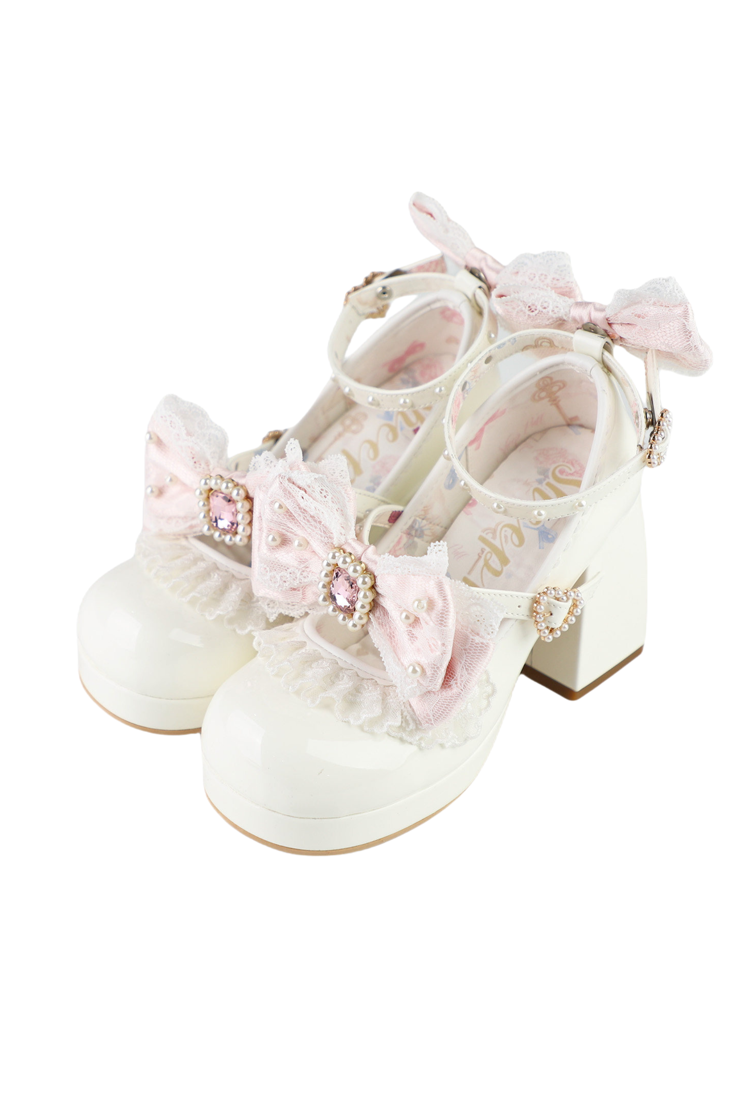 Polka Dot Lolita Ribbon High Heels