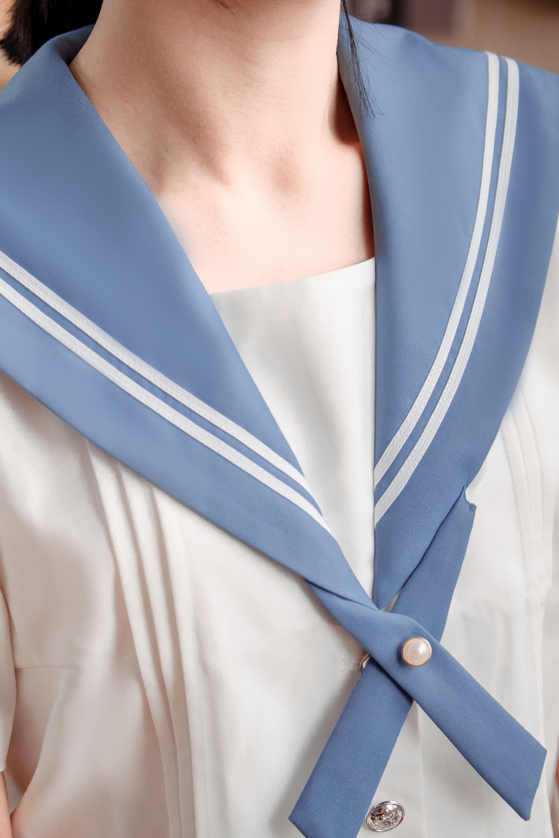 Retro College Sailor Shirt + Ribbon + Skirt