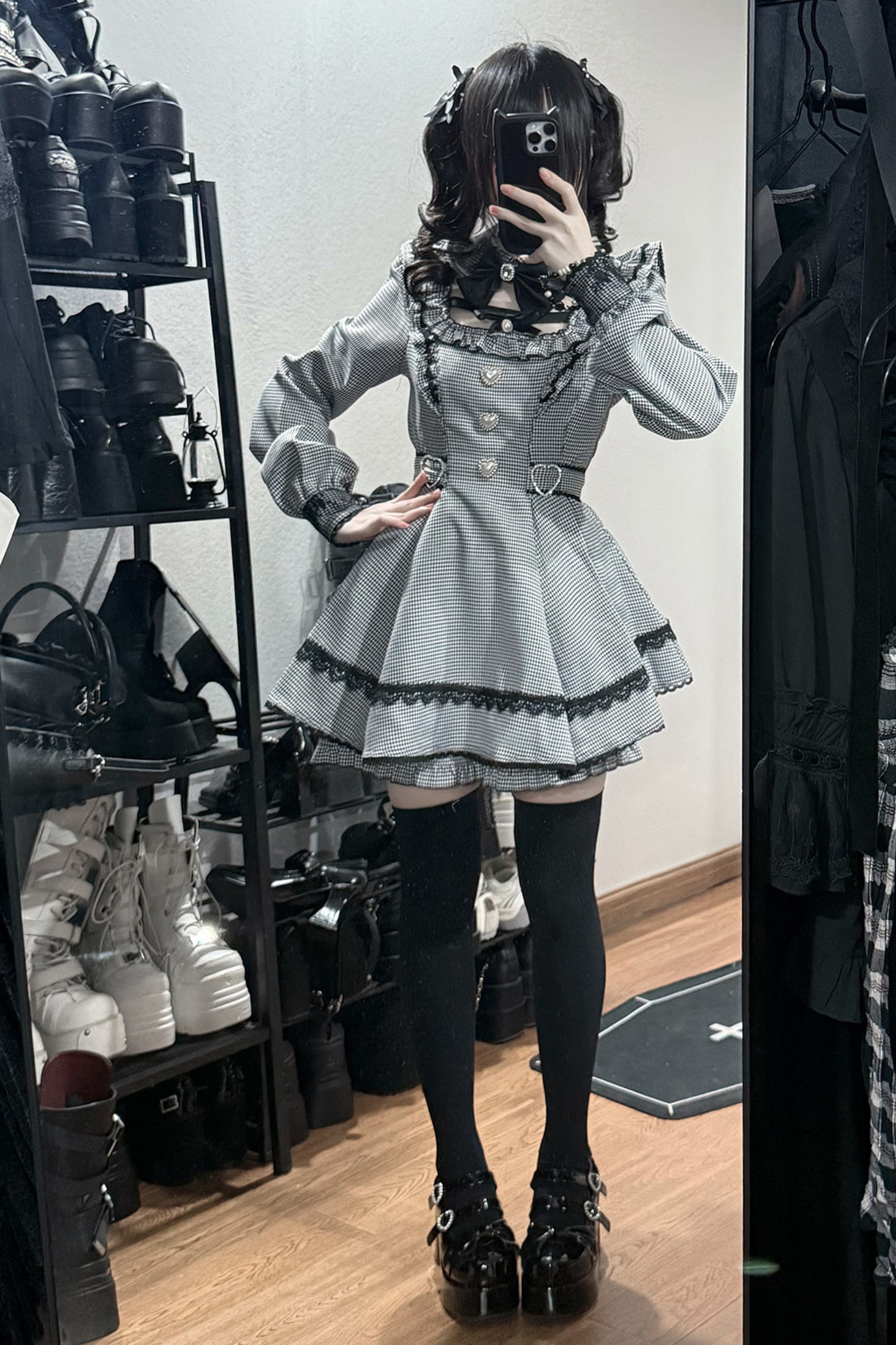 Plaid Dark Jirai Dress + Shorts