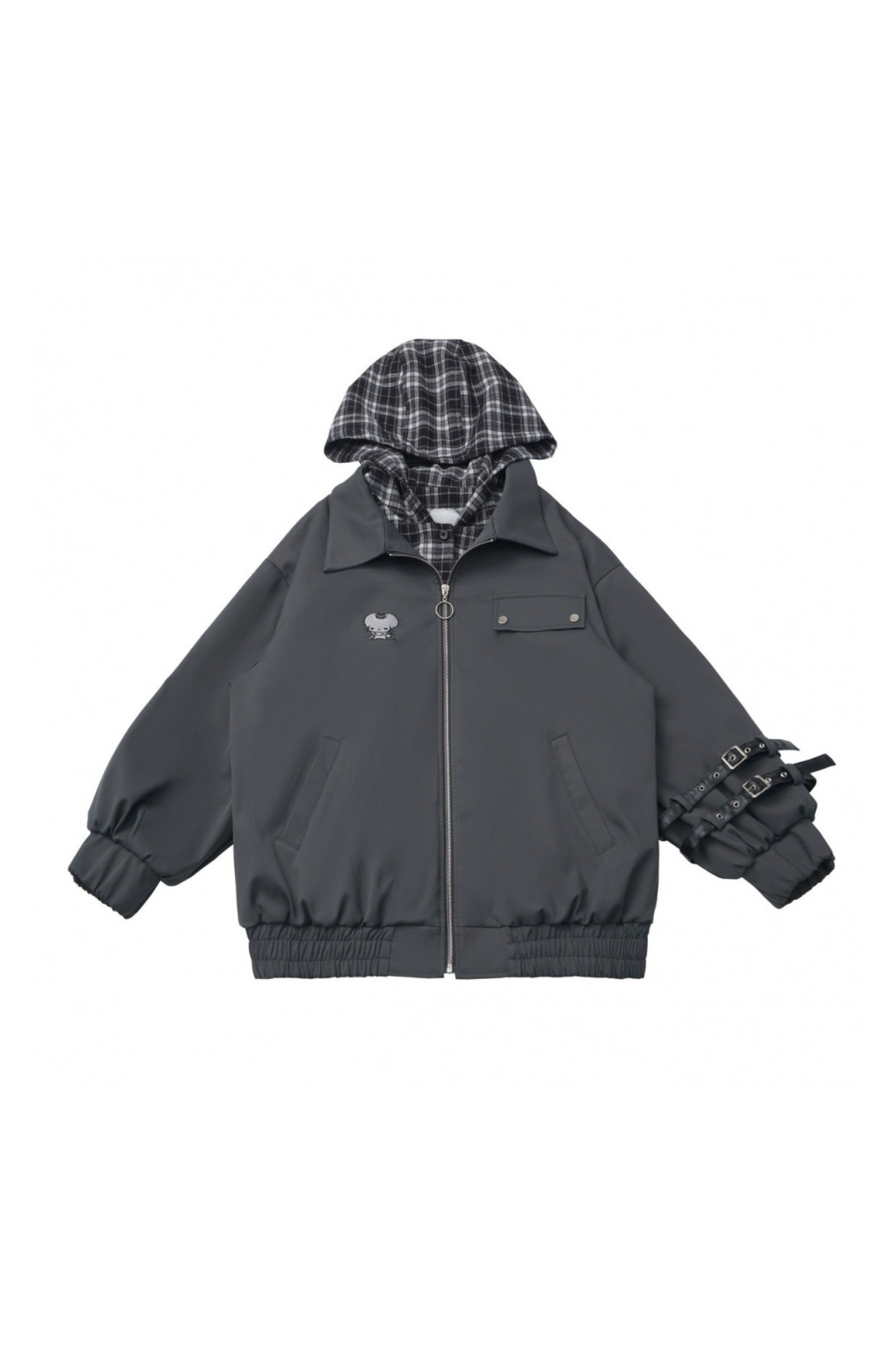 Big Fur Collar Jacket + Top + Skirt + Pants + Plaid Hooded Jacket
