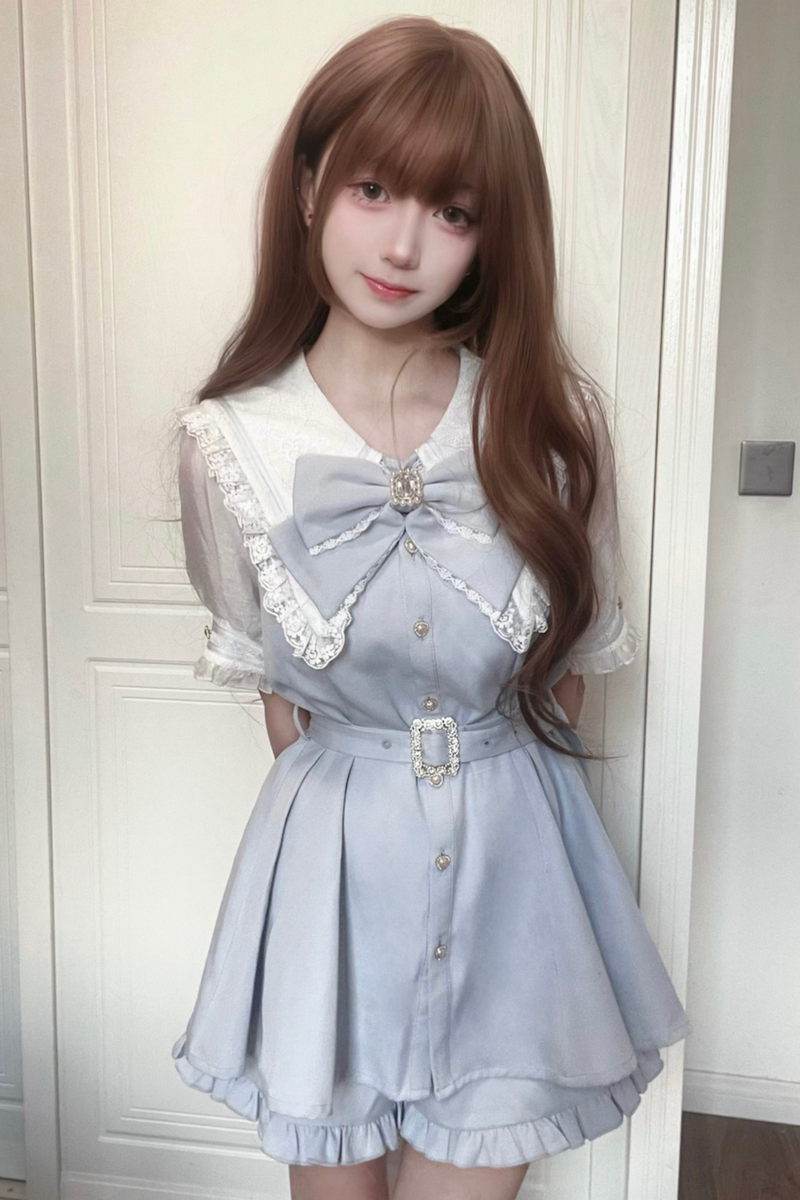 [pre-order] Dark Sweet Sailor Top + Ruffled Shorts
