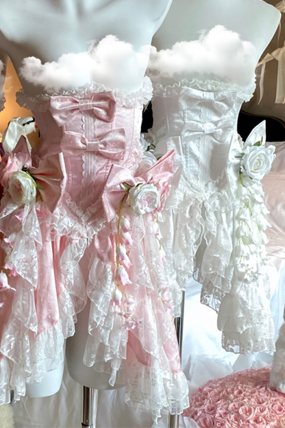 Pure Bridal Lolita Dress + Veil + Waist Belt
