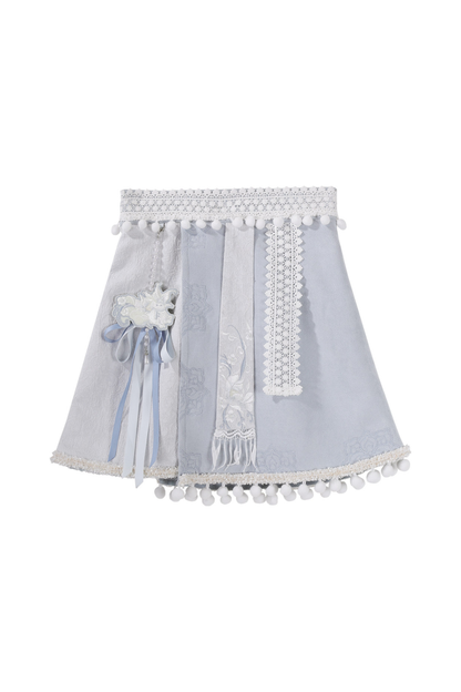 China Snow Lolita Jacket + Top + Skirt + Scarf