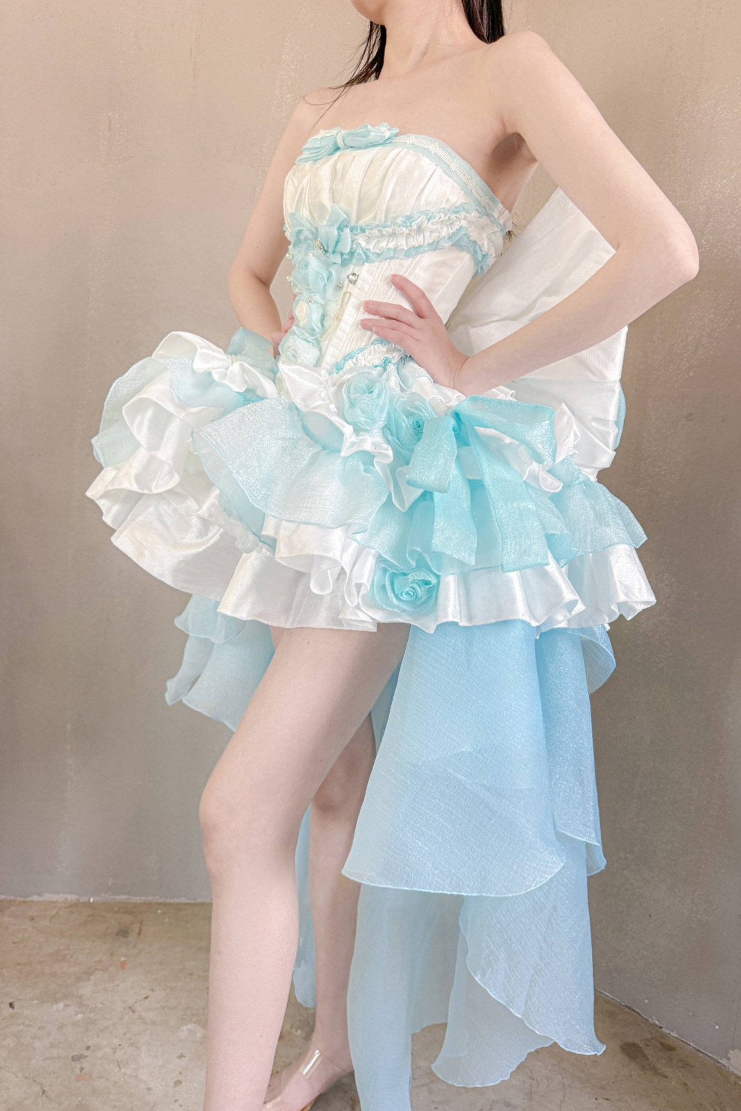 [pre-order] Paraiba Tourmaline Rose Long Tail Beauty Dress Set