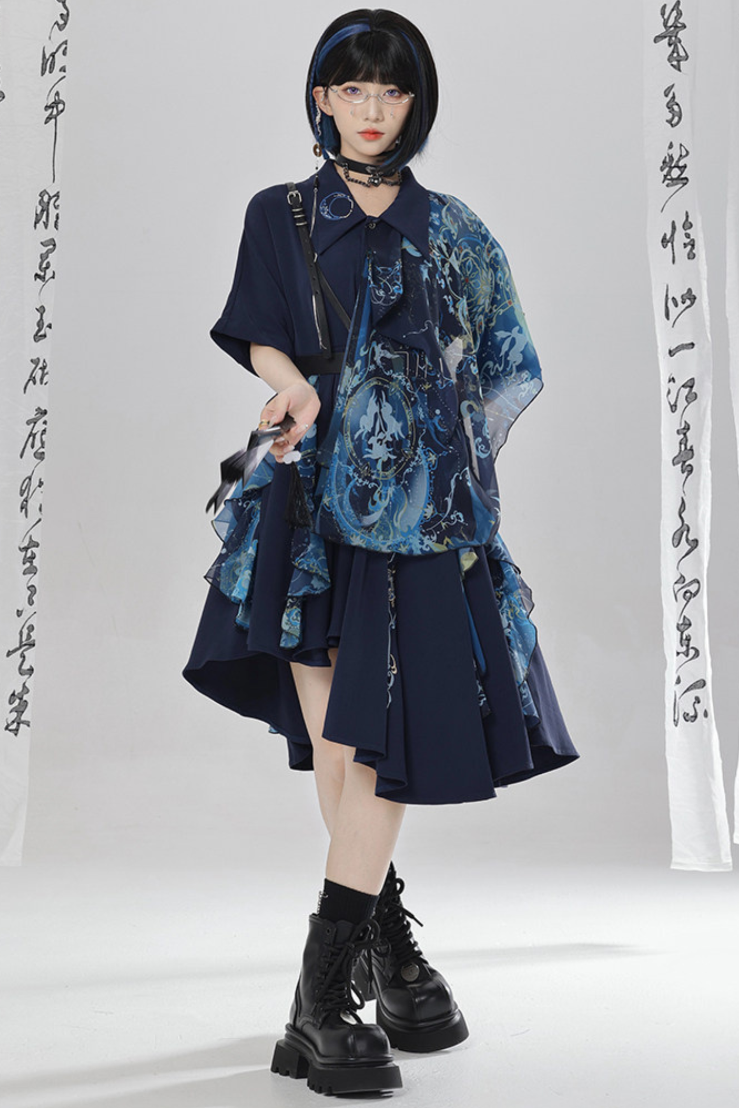 Chinese-style Embroidery Dress + Belt + Girdle