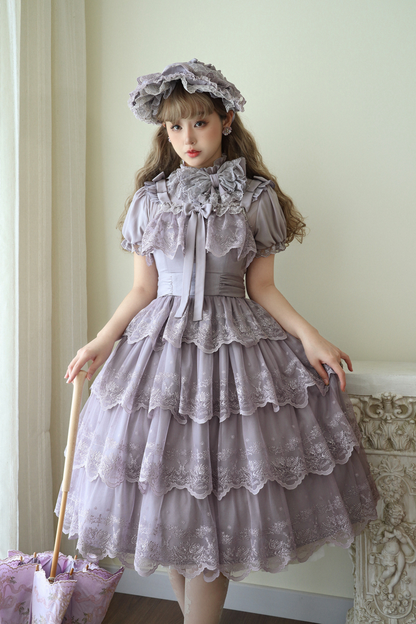 Flower Banquet Princess Sleeve Shirt + Ruffle Lolita Dress