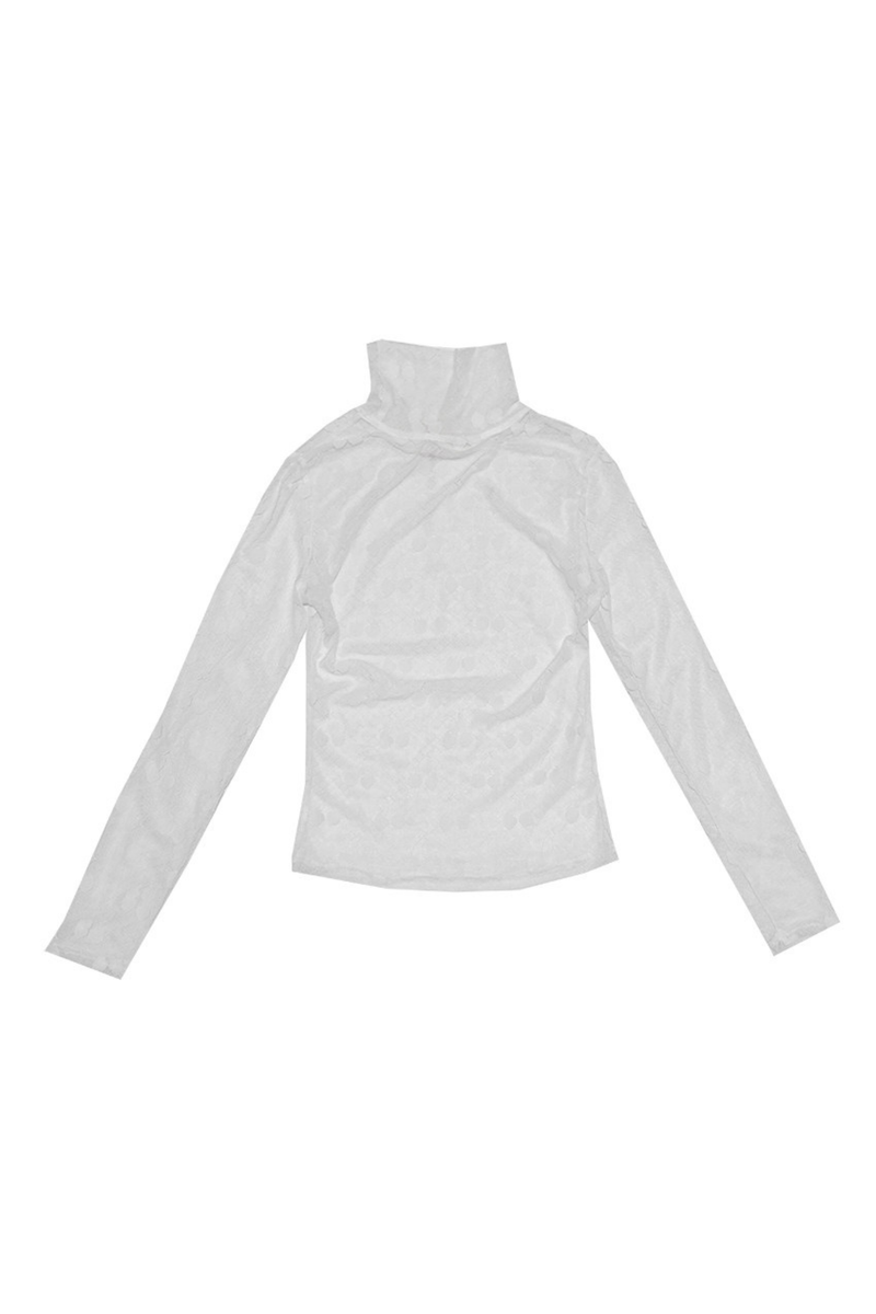 Cherry Sheer Turtleneck Top