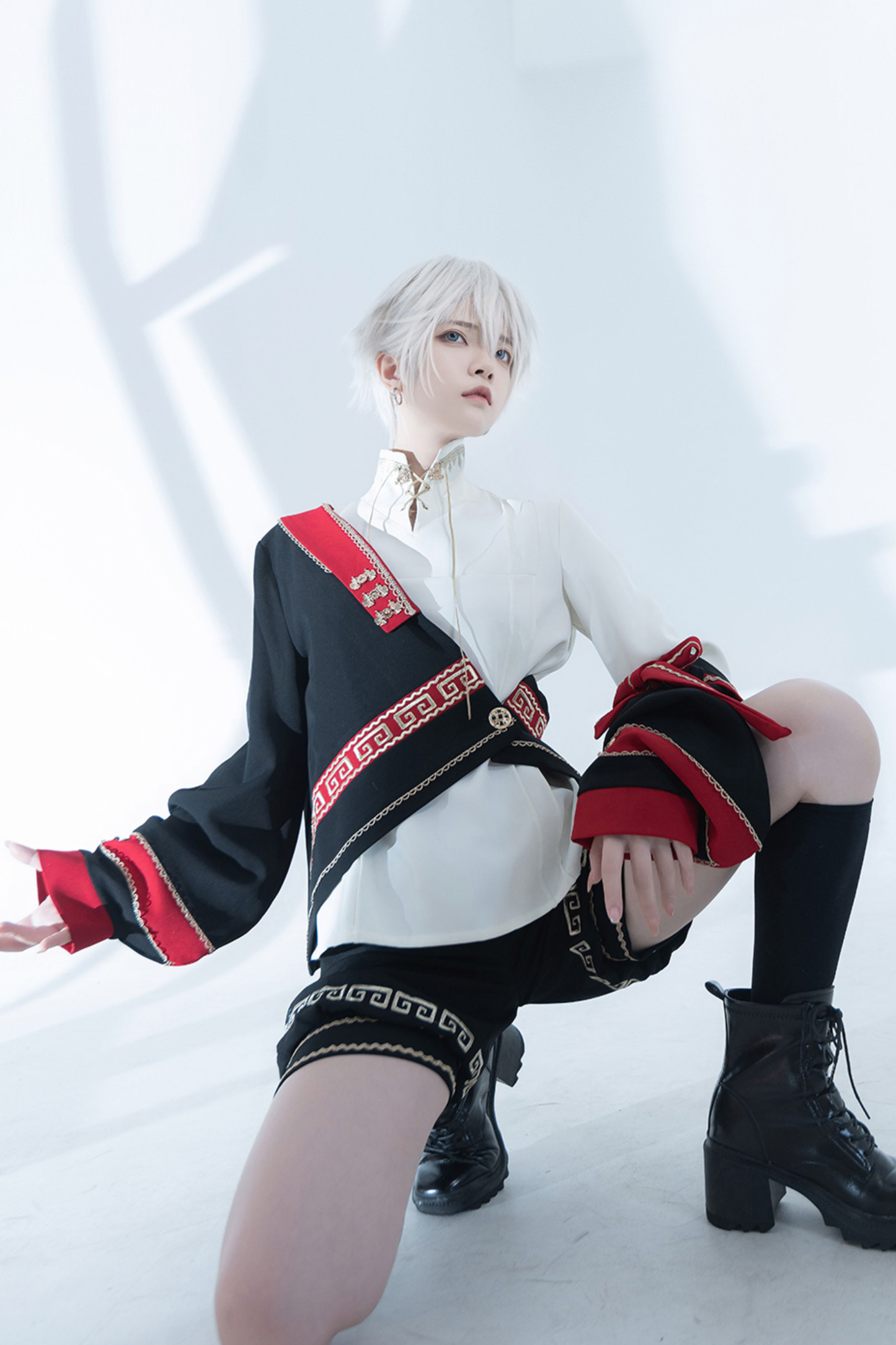 Retro Stand Collar Shirt + Shorts + Jacket