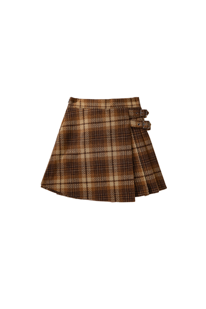Retro Design Cape + Checkered Skirt + Shirt