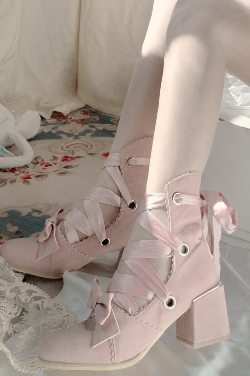 Ribbon Lace-up Lolita Shoes