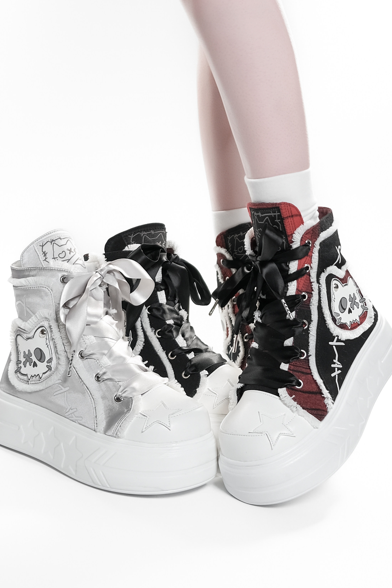 Dark Cat Canvas Sneakers