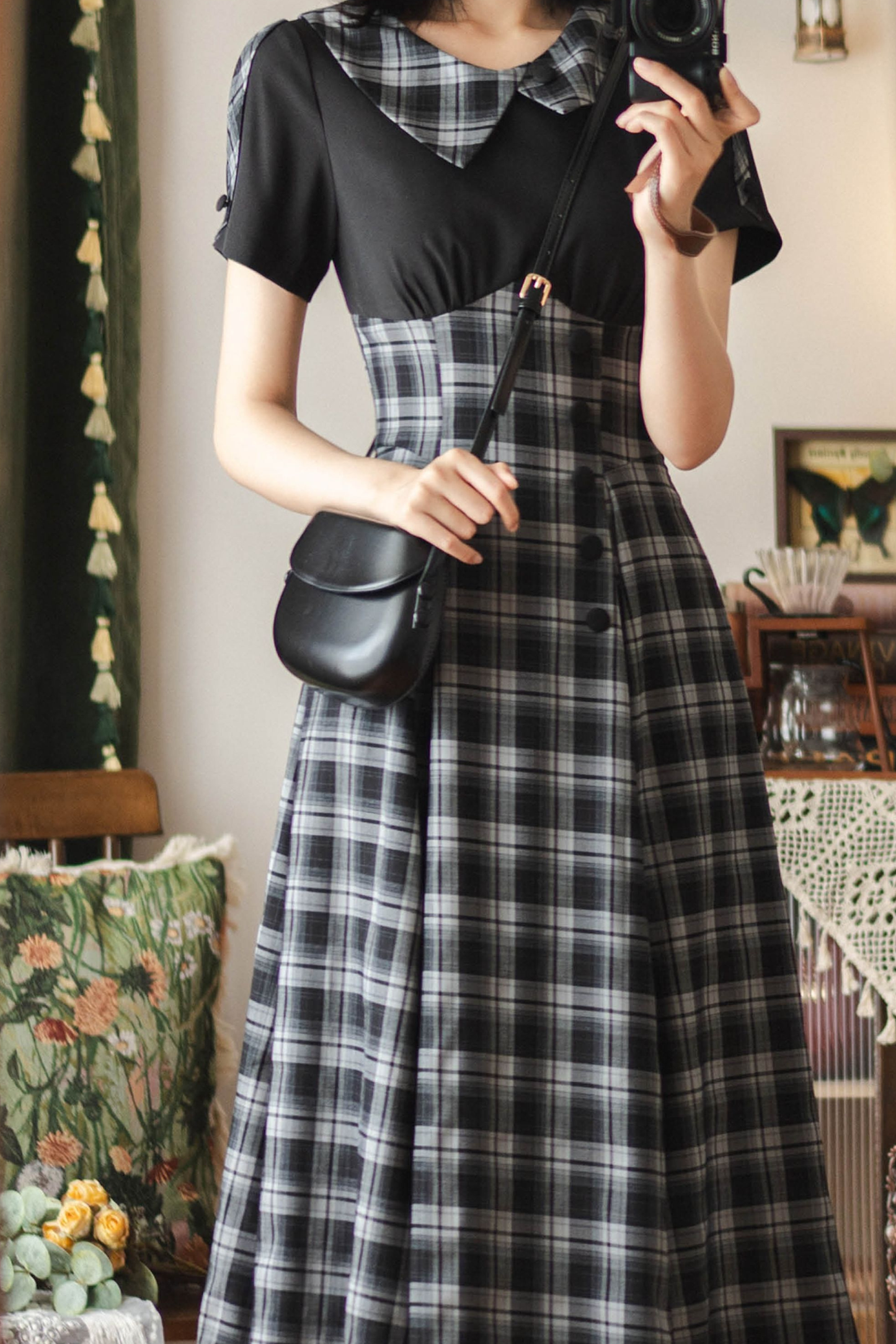 Retro Plaid Lolita Dress
